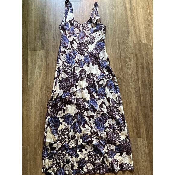 Free People Worth the Wait Floral Maxi Dress in Dark Night Combo large - Picture 9 of 13